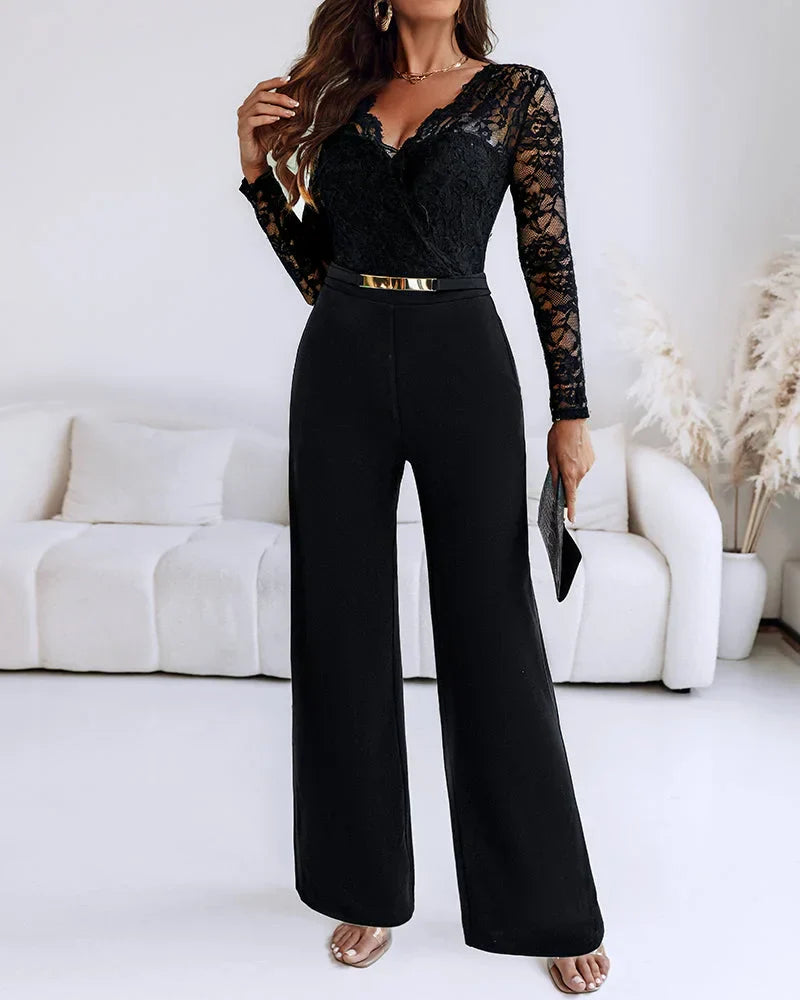 Julienne – Long Sleeve Jumpsuit with Back Zipper