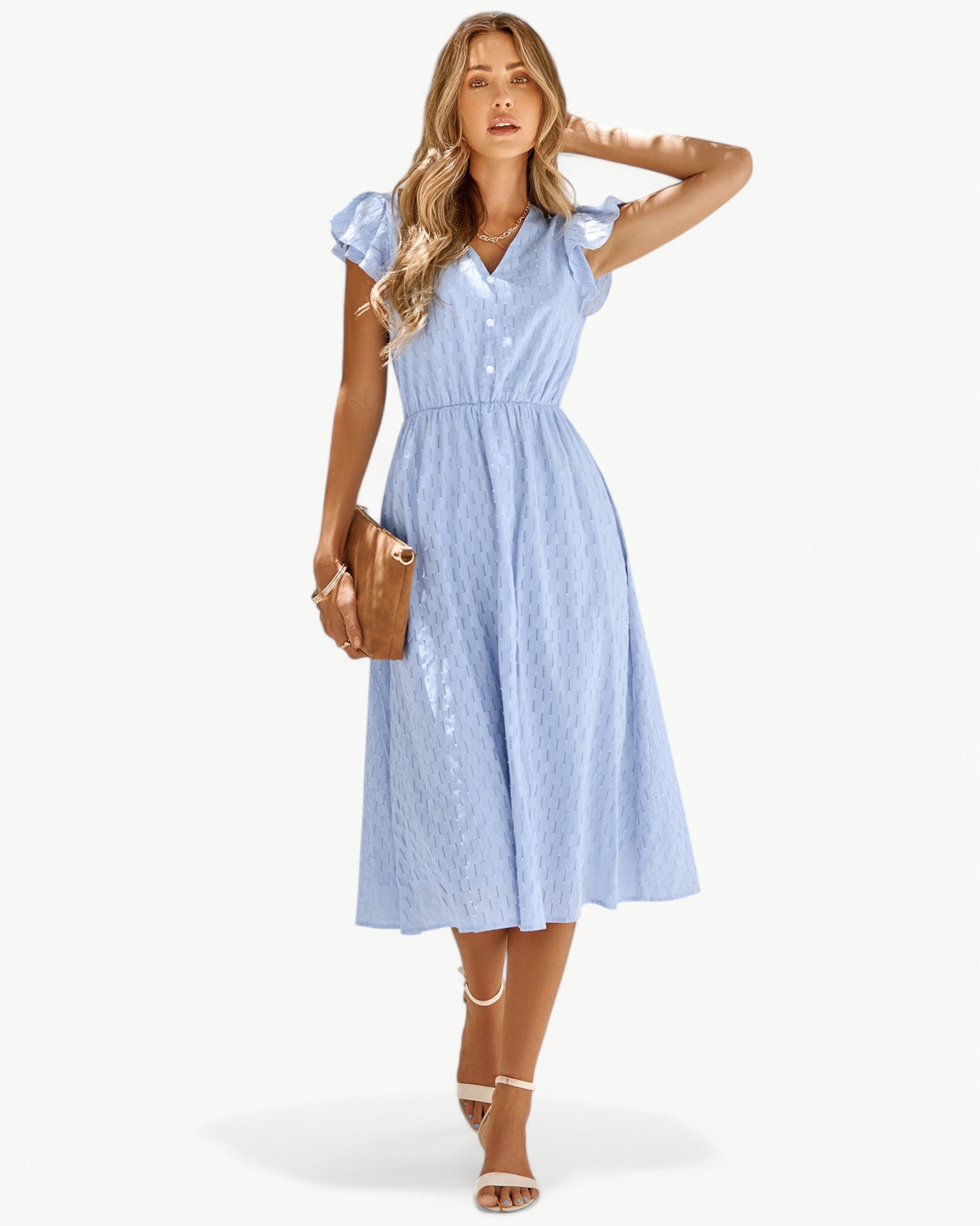 Julieta – Midi Dress with Ruffled Sleeves