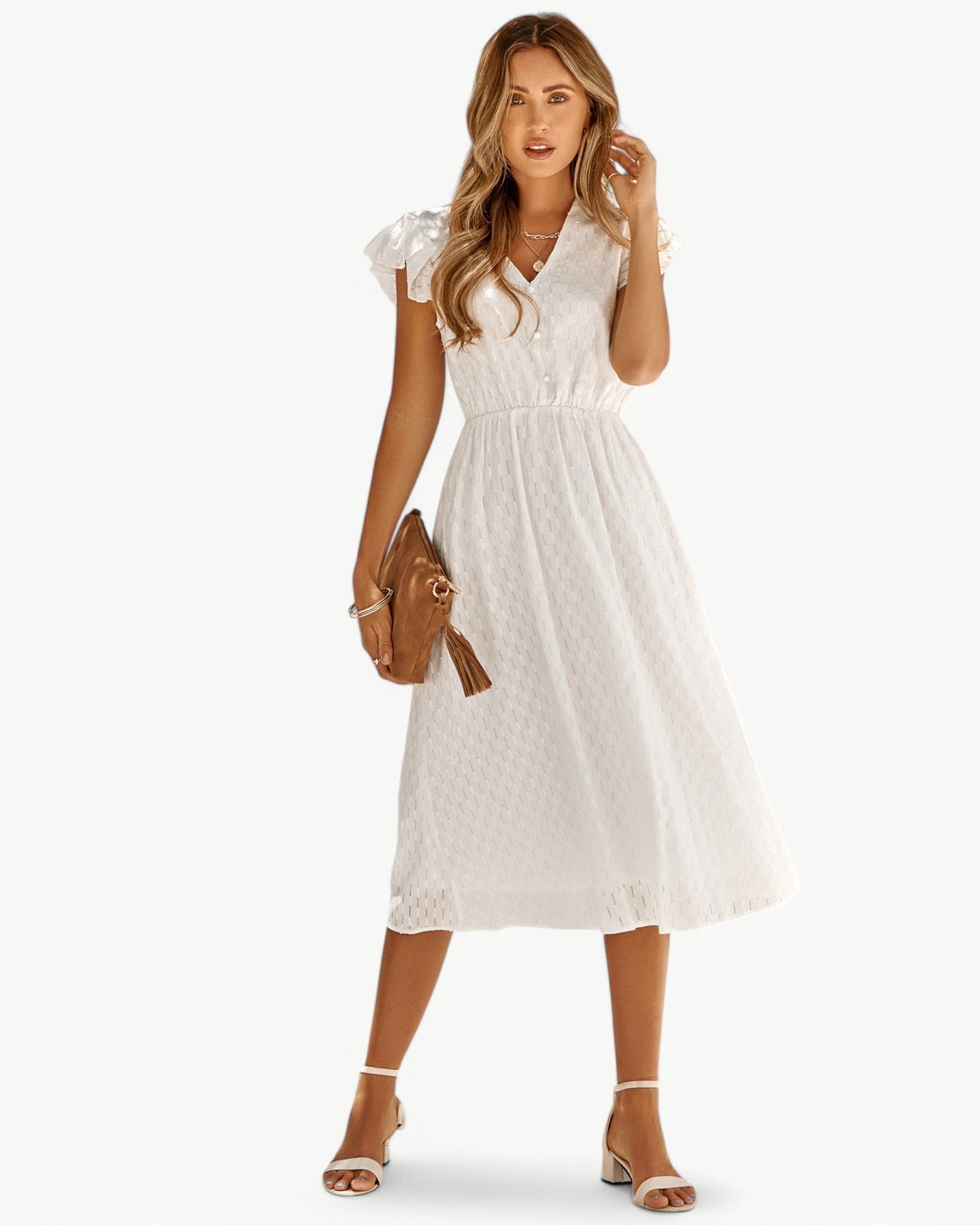 Julieta – Midi Dress with Ruffled Sleeves