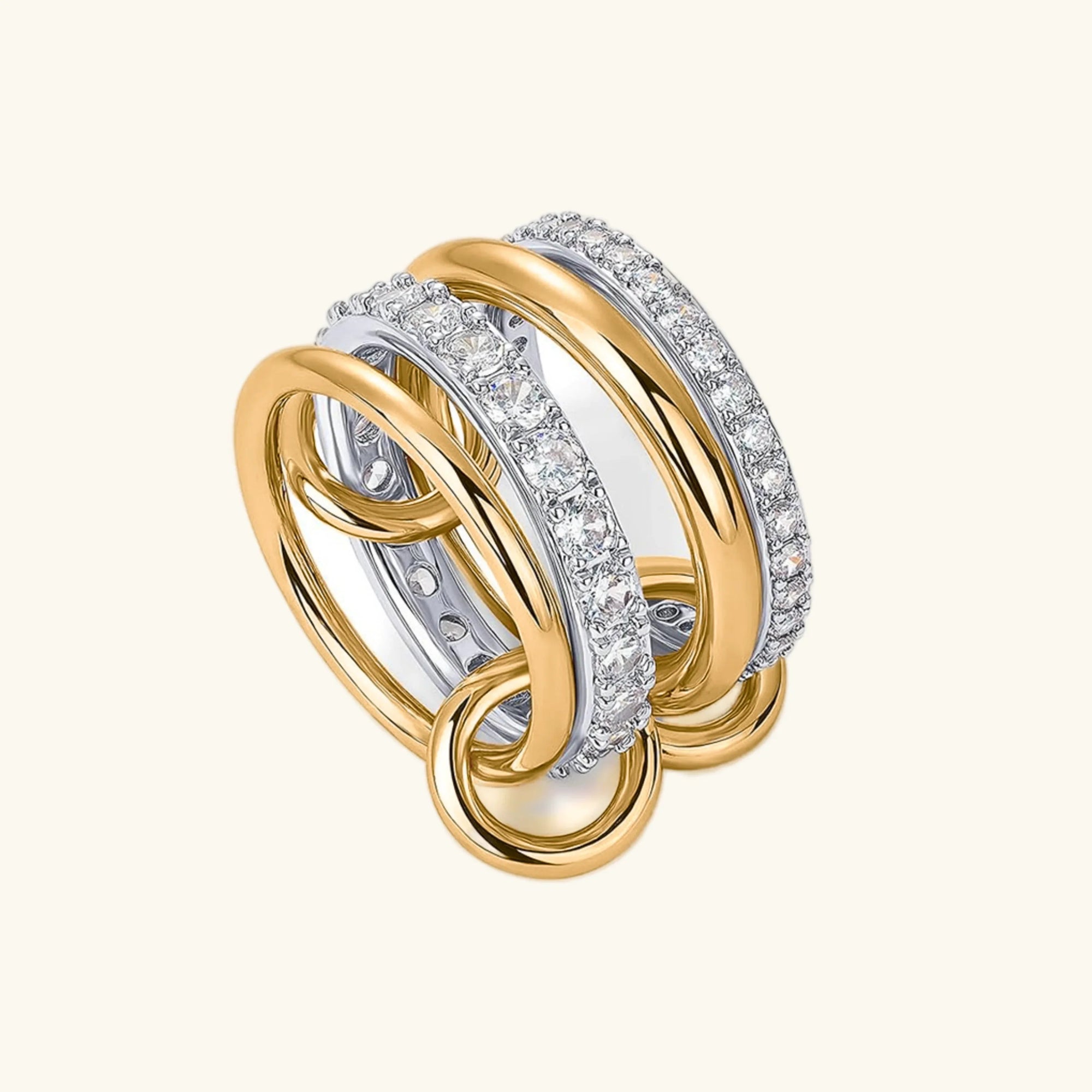 Anillo apilado de diamantes Juno