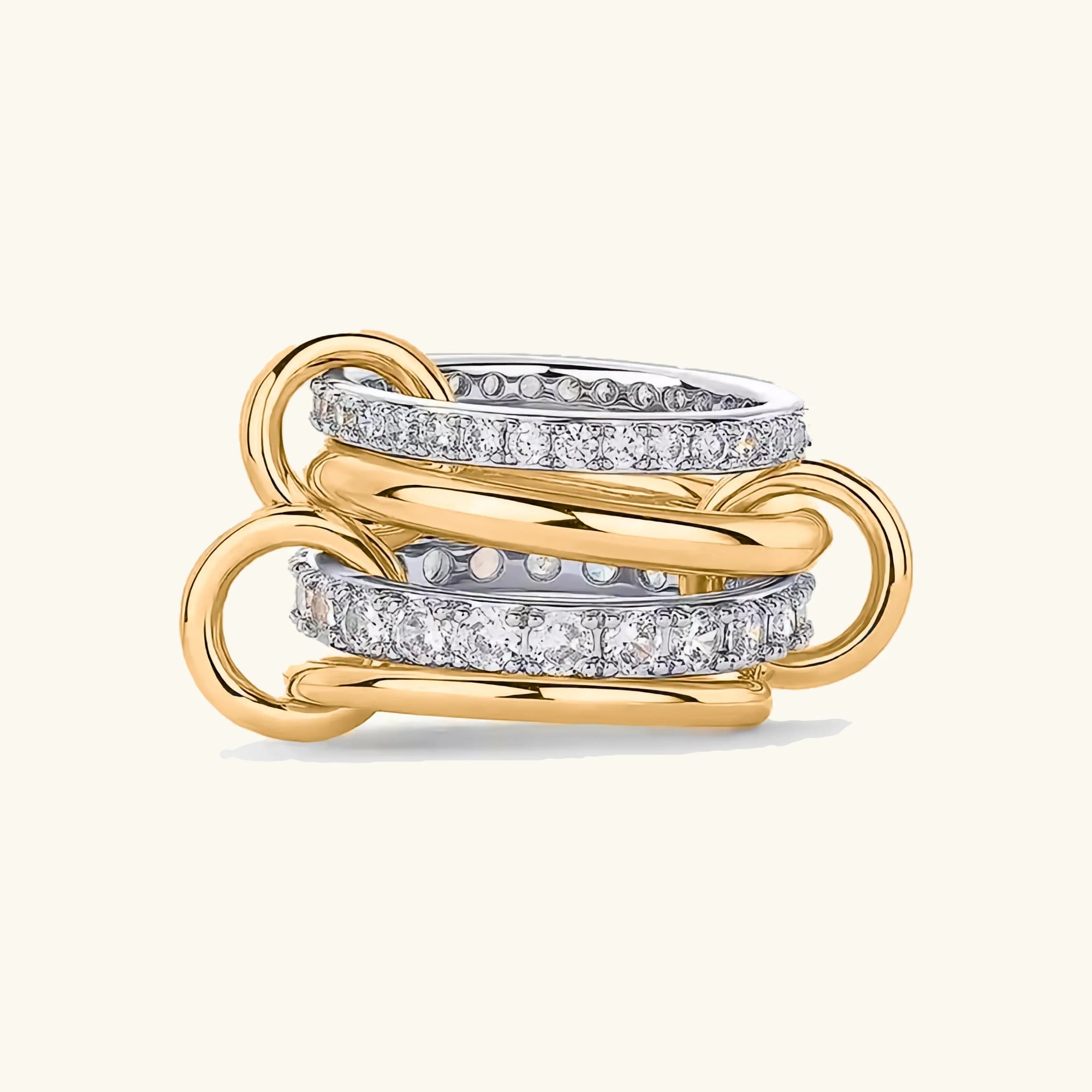Anillo apilado de diamantes Juno