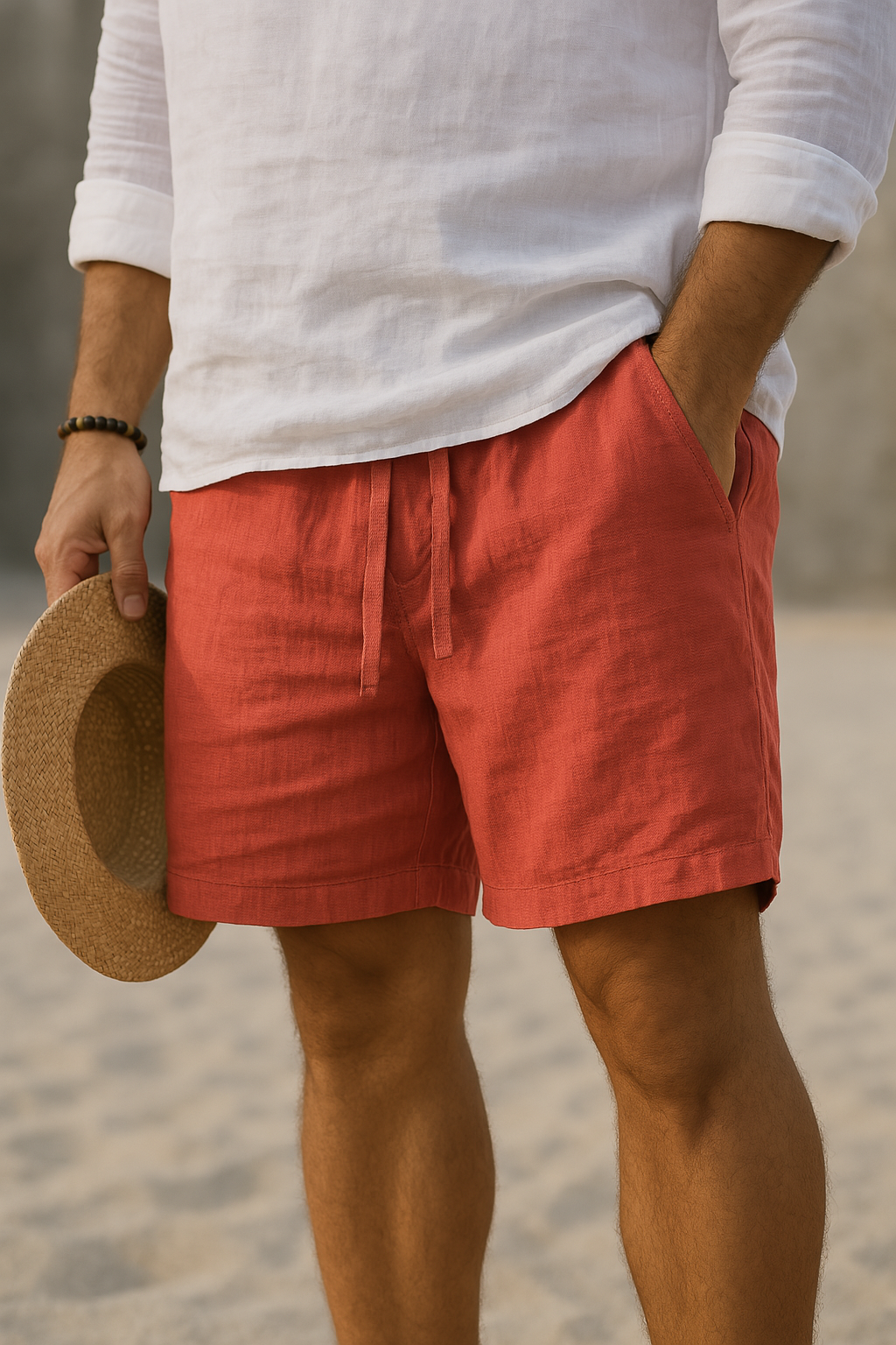 Kaleb – Elegant Linen Shorts with Elastic