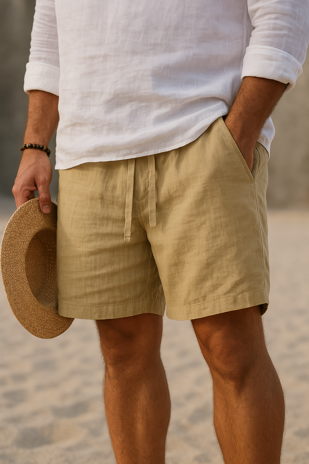 Kaleb – Elegant Linen Shorts with Elastic