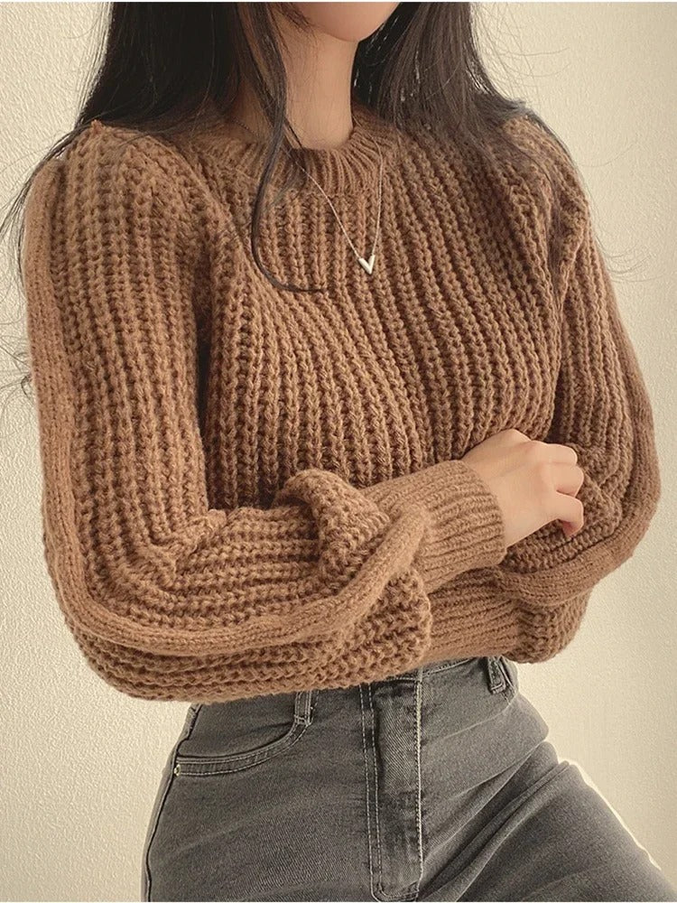 Kalina – Loose Vintage Long Sleeve Knit Tops