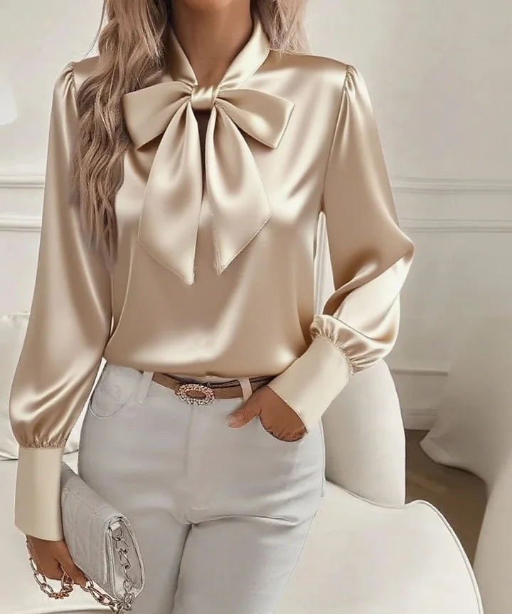 Kanikka – Satin Blouse with Bow
