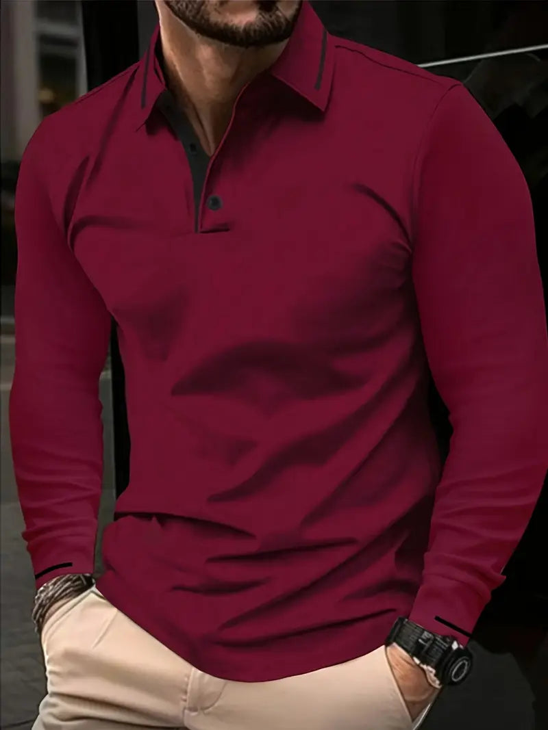 Karunaratne – Stylish Long Sleeve Polo Shirt