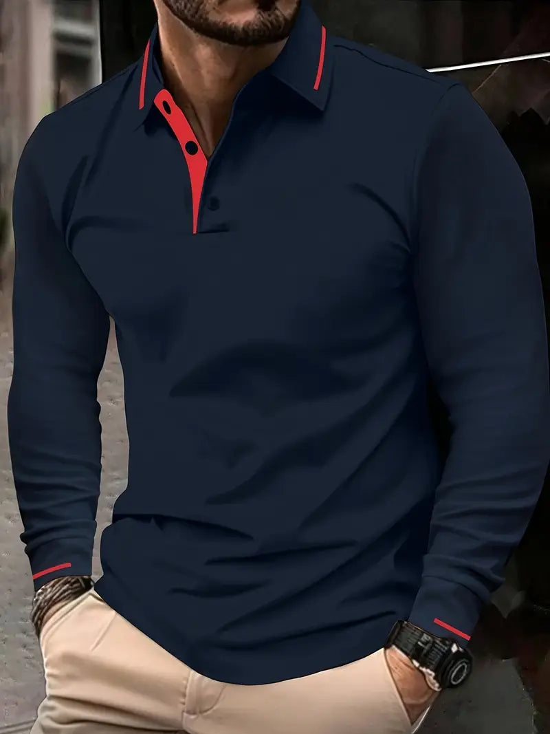 Karunaratne – Stylish Long Sleeve Polo Shirt