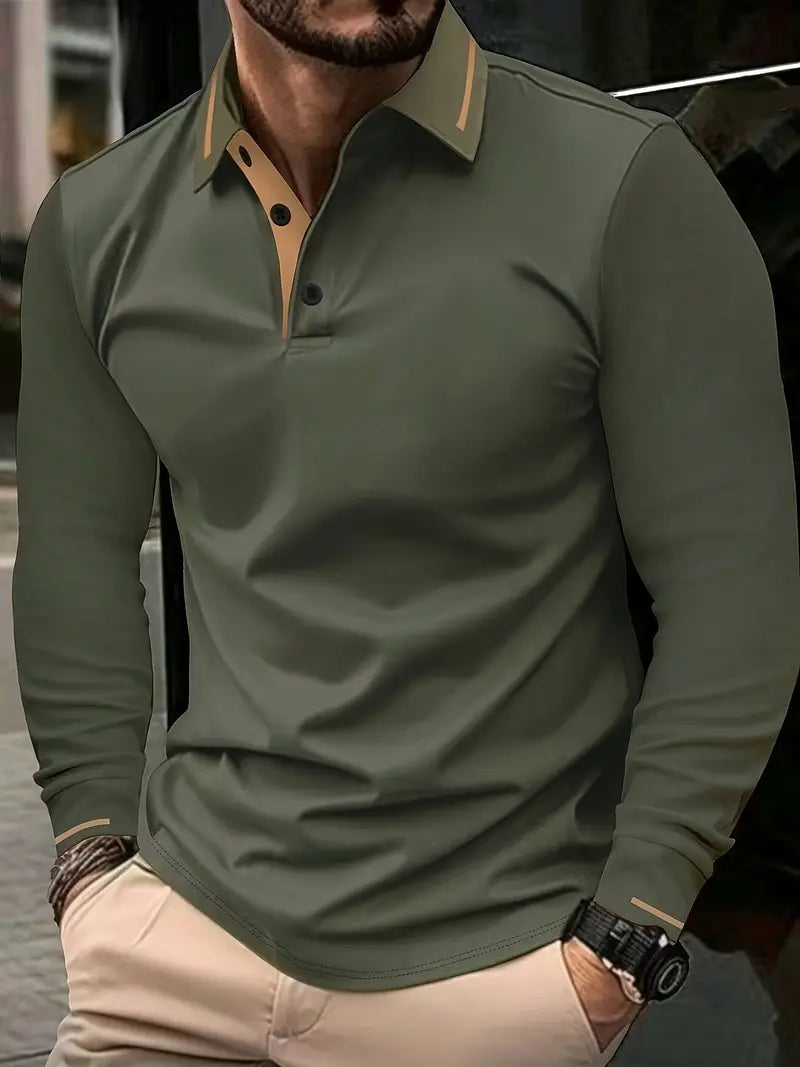 Karunaratne – Stylish Long Sleeve Polo Shirt