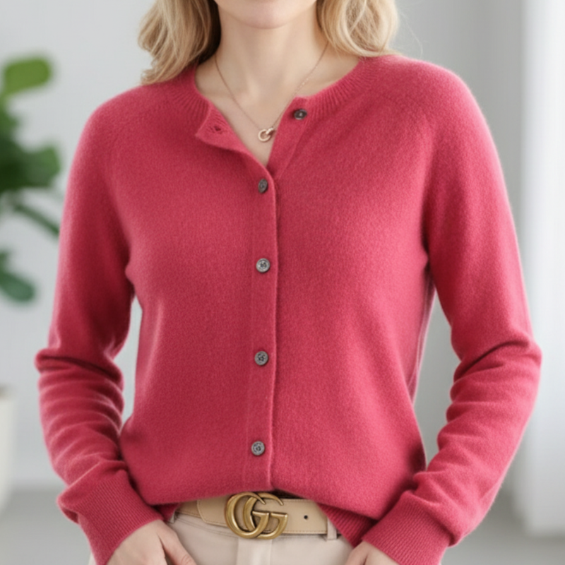 Katarzyna – Comfortable Cashmere Sweater with Button Placket