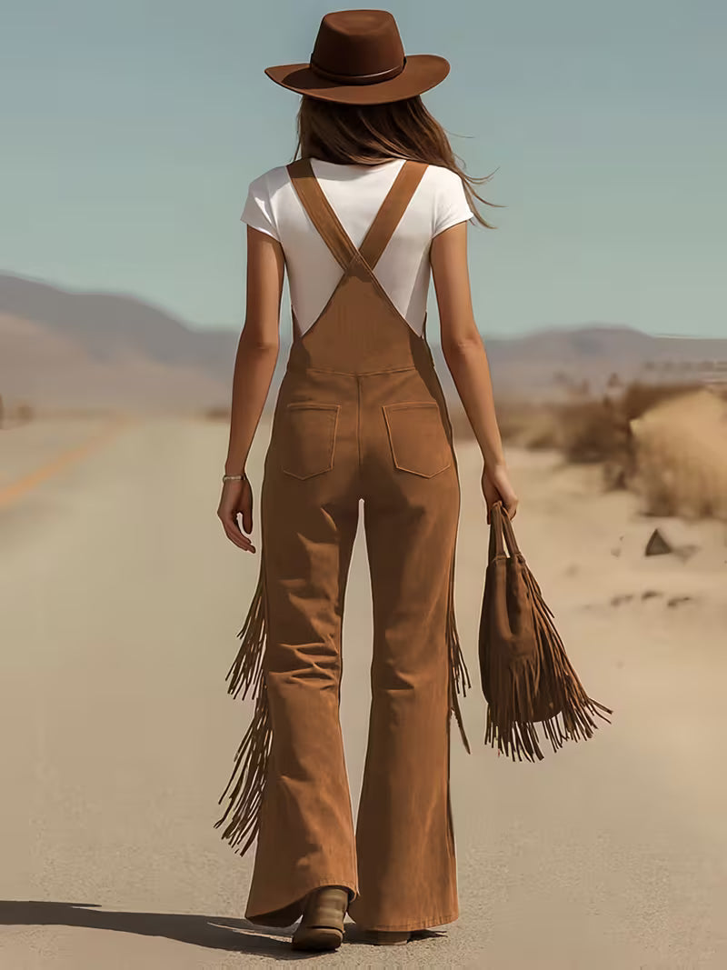 Ketiya – Wide Cargo Pants with Fringe Detail
