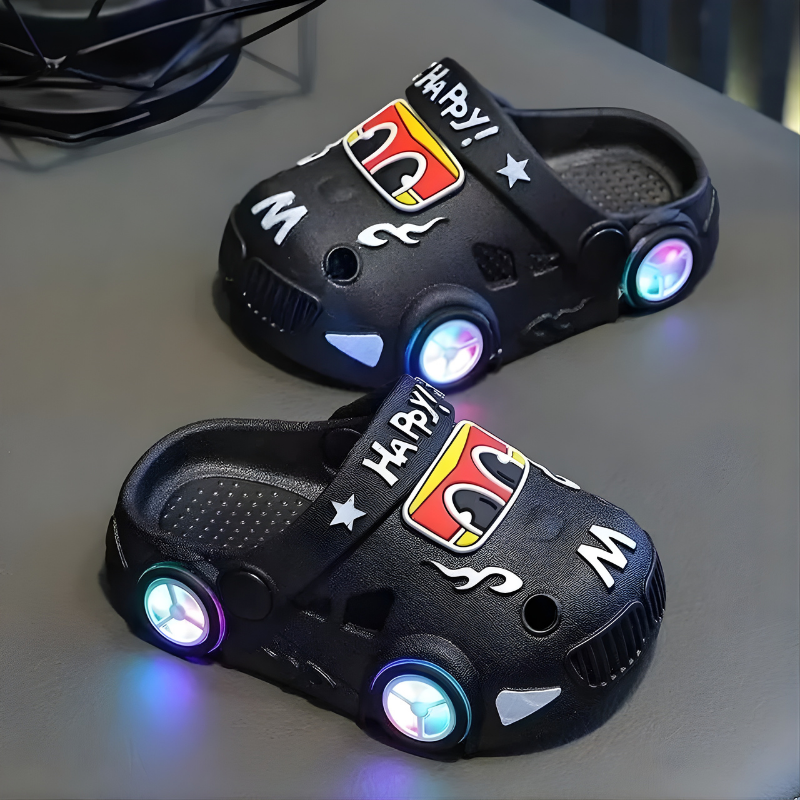KidVroom - LED Slippers for Kids with Light-Up Wheels and Straps