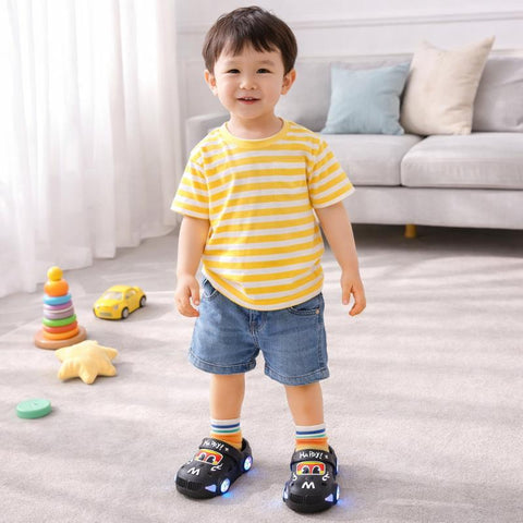 KidVroom - LED Slippers for Kids with Light-Up Wheels and Straps