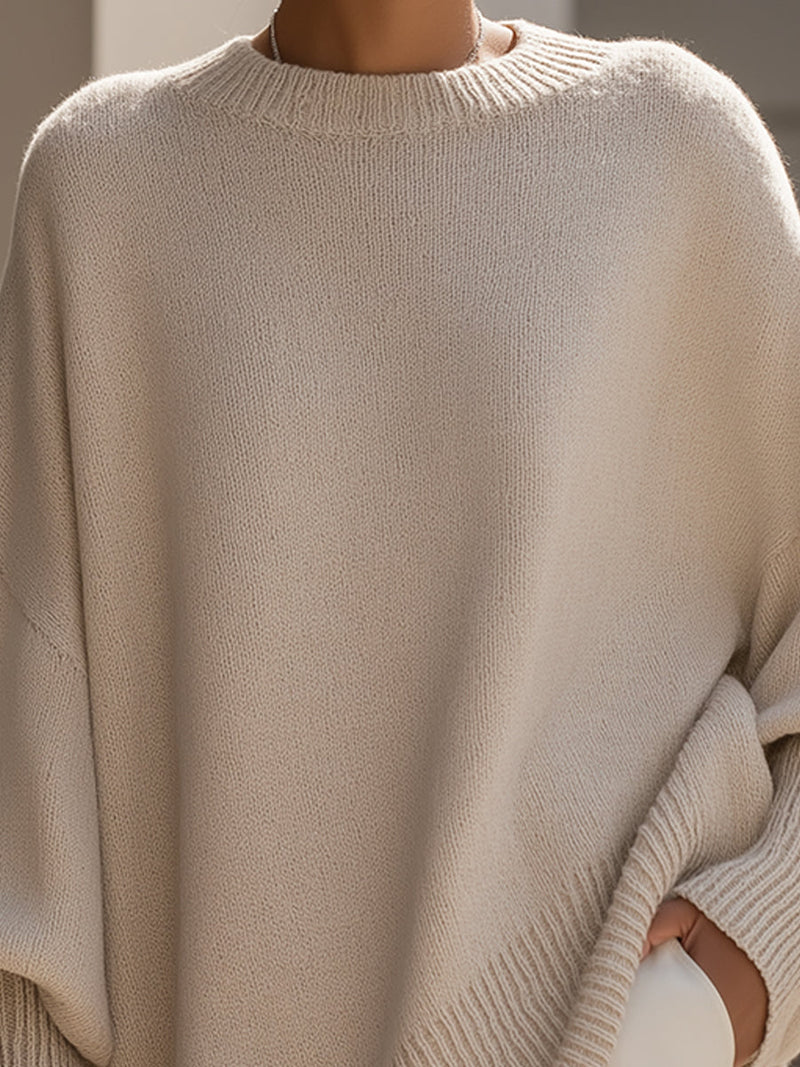 Kimia - Oversized Knitted Crew Neck Sweater