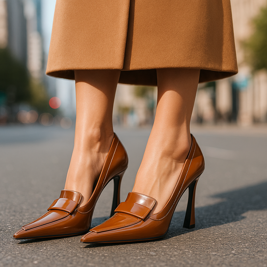 Kimiko - Patent Leather Pumps with Pointed Toe
