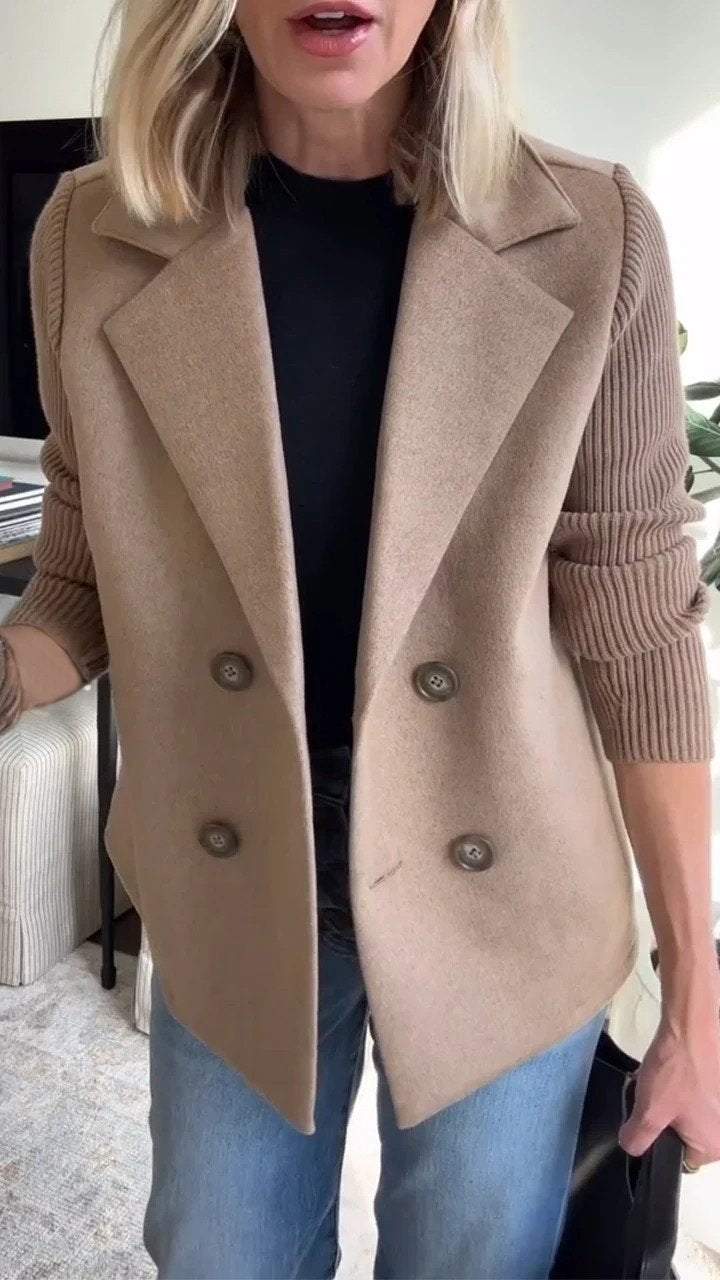 Kittiya – Elegant Knit Blazer with Long Sleeves