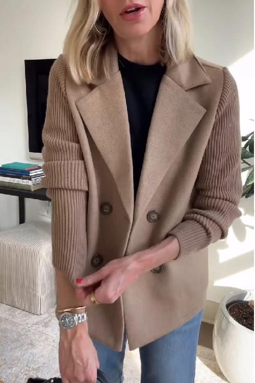 Kittiya – Elegant Knit Blazer with Long Sleeves