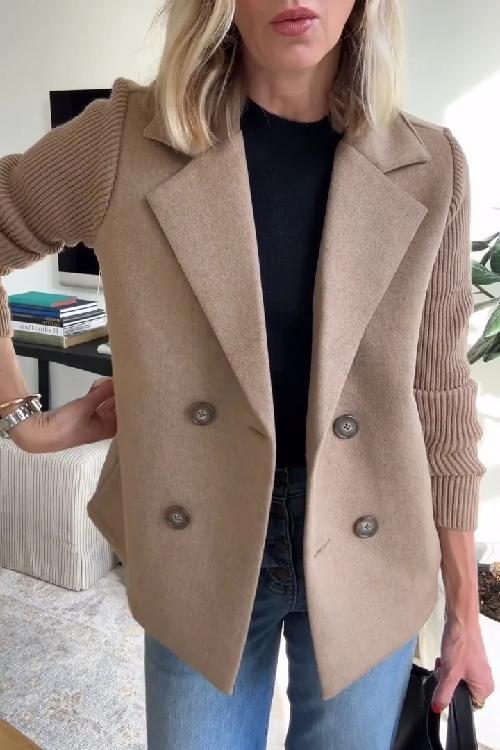 Kittiya – Elegant Knit Blazer with Long Sleeves