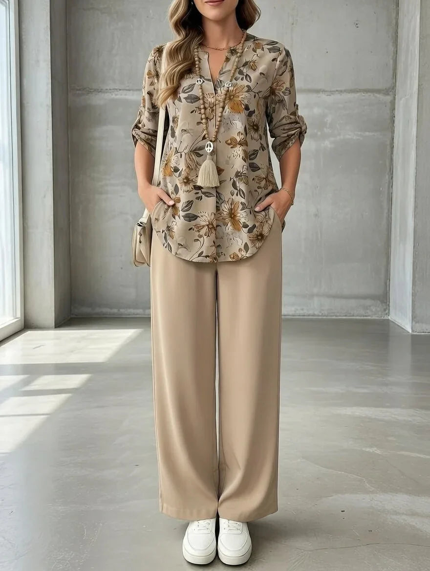 Kresimira – Elegant Two-Piece Set with Floral Pattern