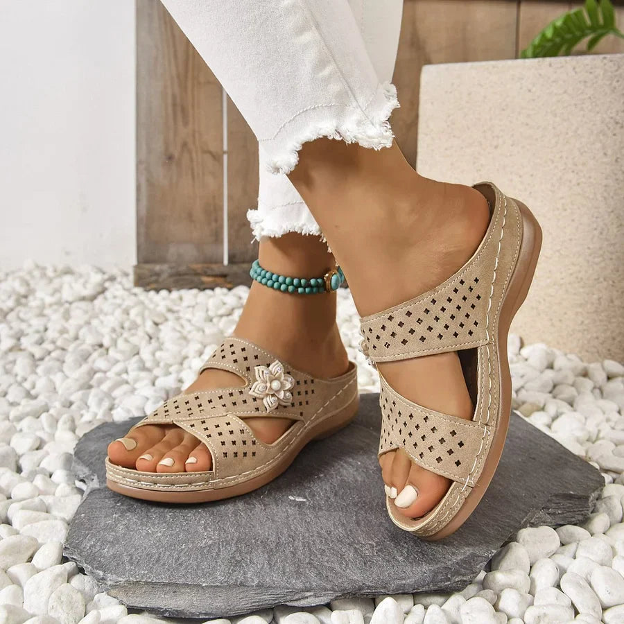Kristine - Orthopedic Flower Casual Wedge Sandals