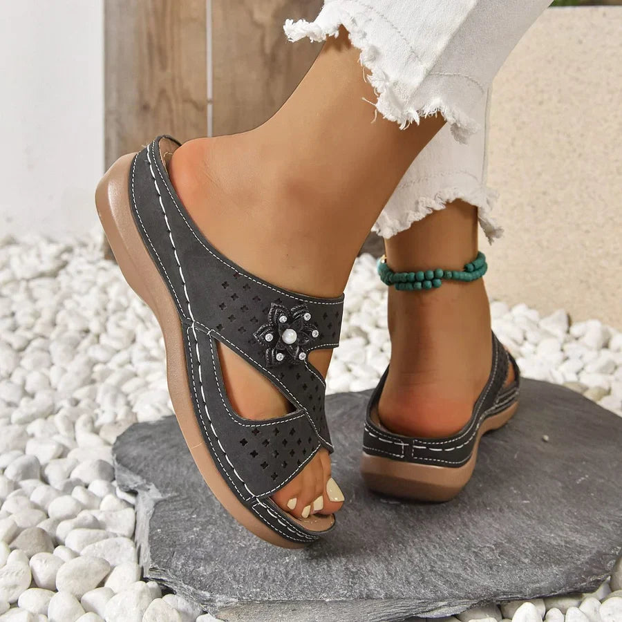 Kristine - Orthopedic Flower Casual Wedge Sandals