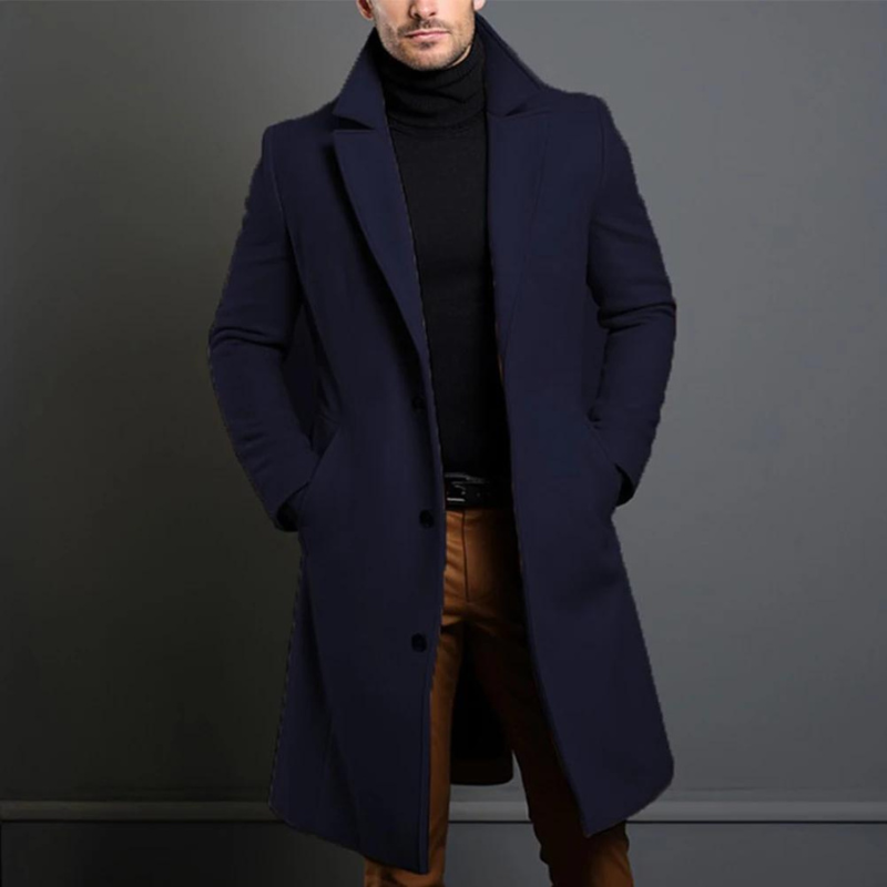 Laurens – Long-Sleeve Wool Coat with Pockets