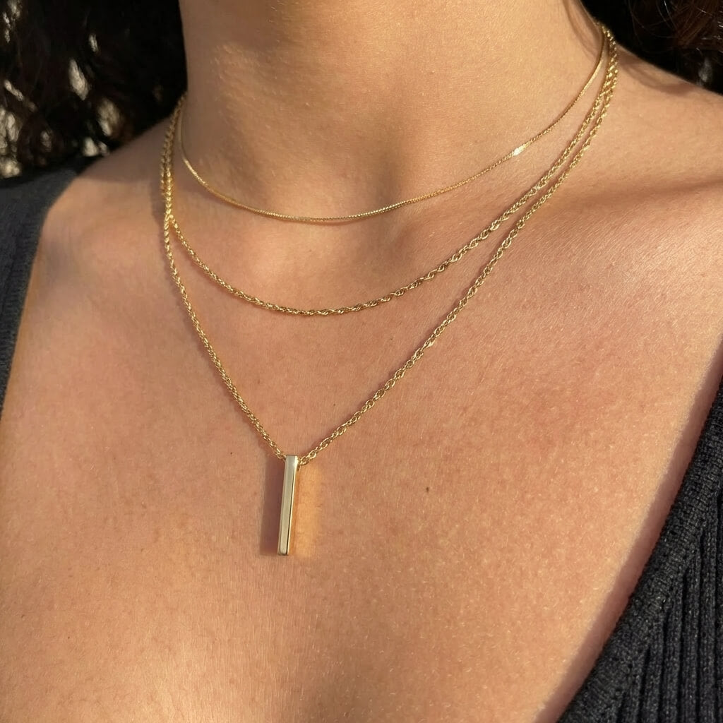 Layered Bar Necklace Trio