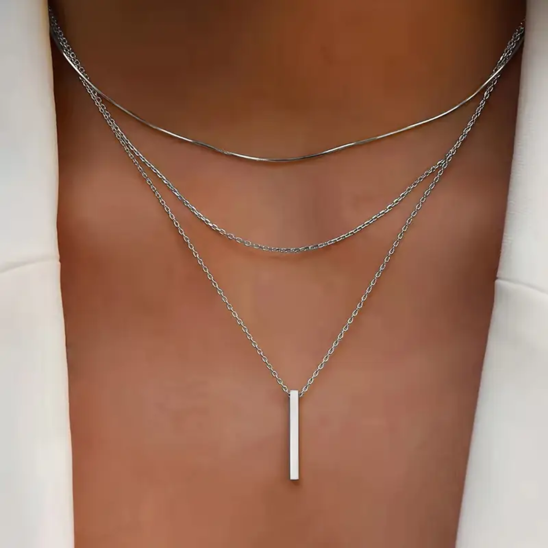 Layered Bar Necklace Trio