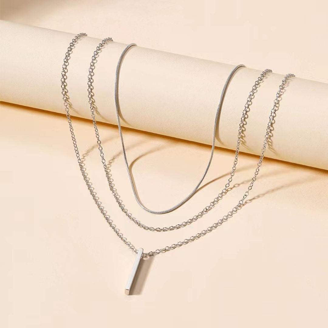 Layered Bar Necklace Trio