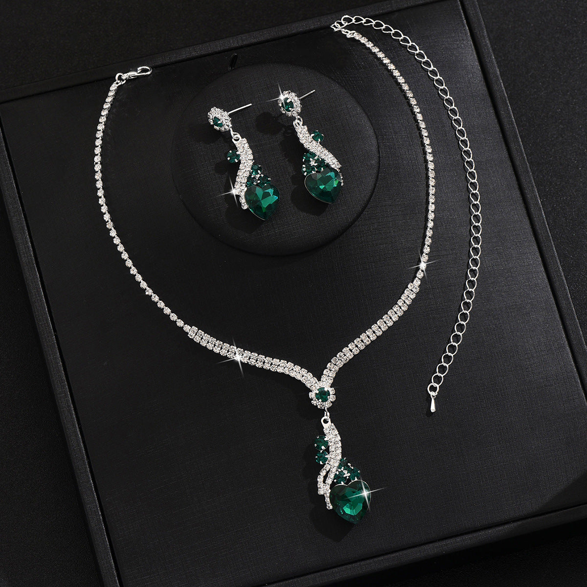 Lelia - Rhinestone Necklace and Earring Set