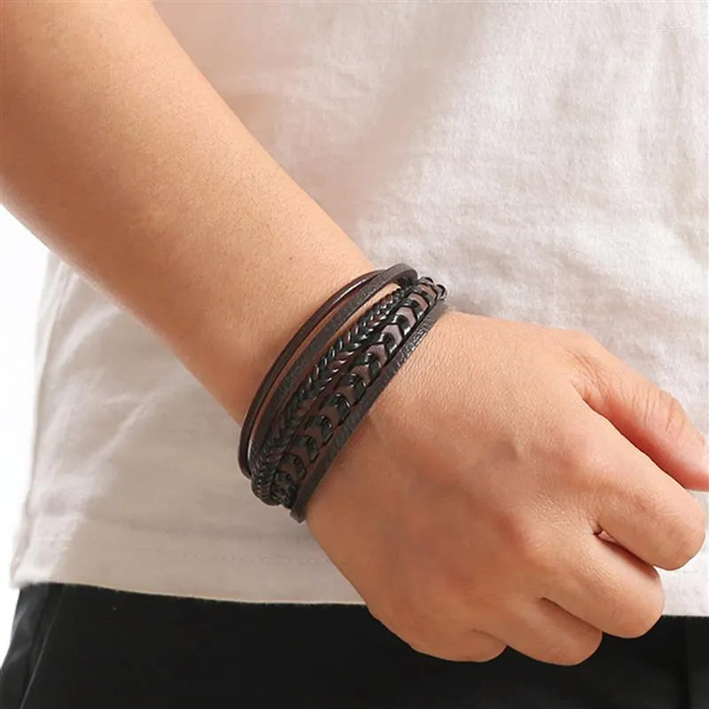 Lennart – Multi-layer Braided Leather Bracelet