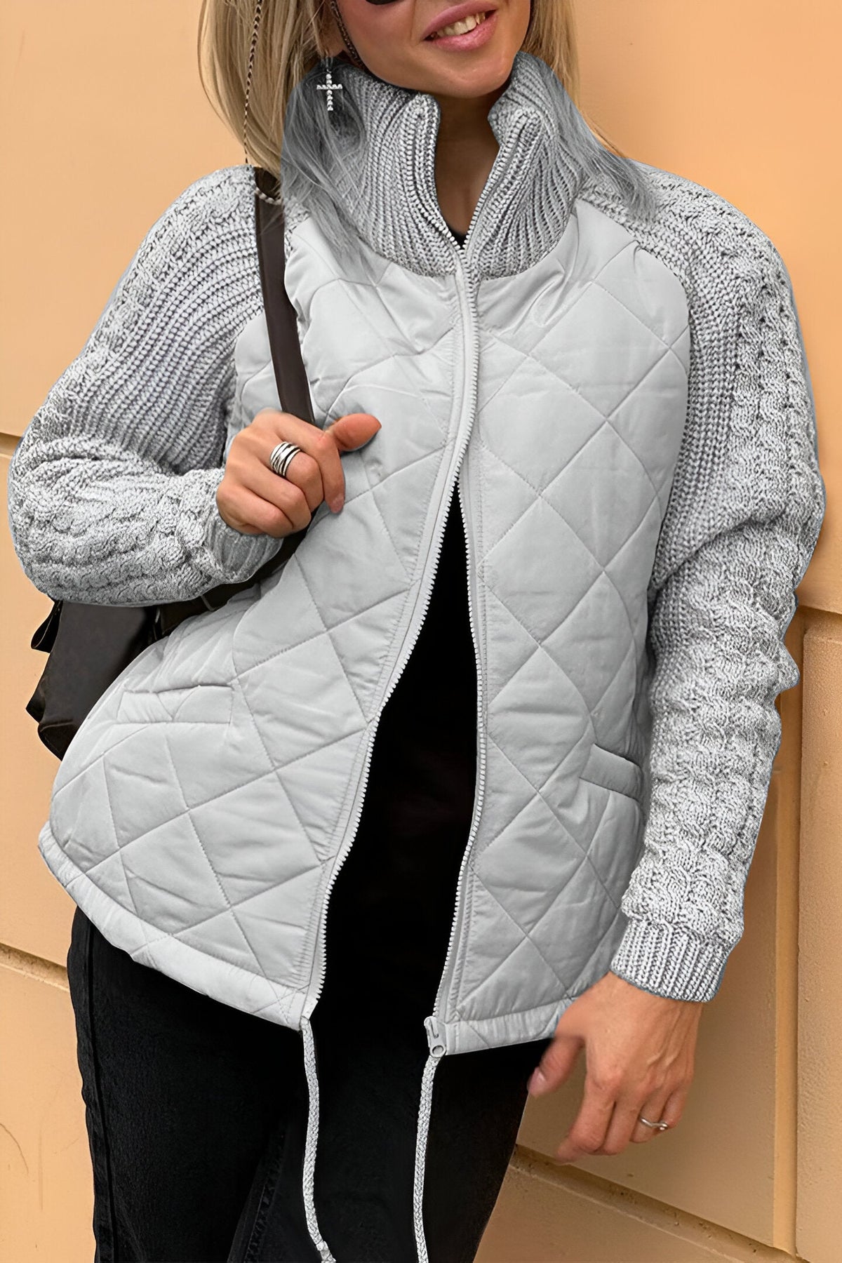 Leonarda - Knitted Patchwork Zip Jacket
