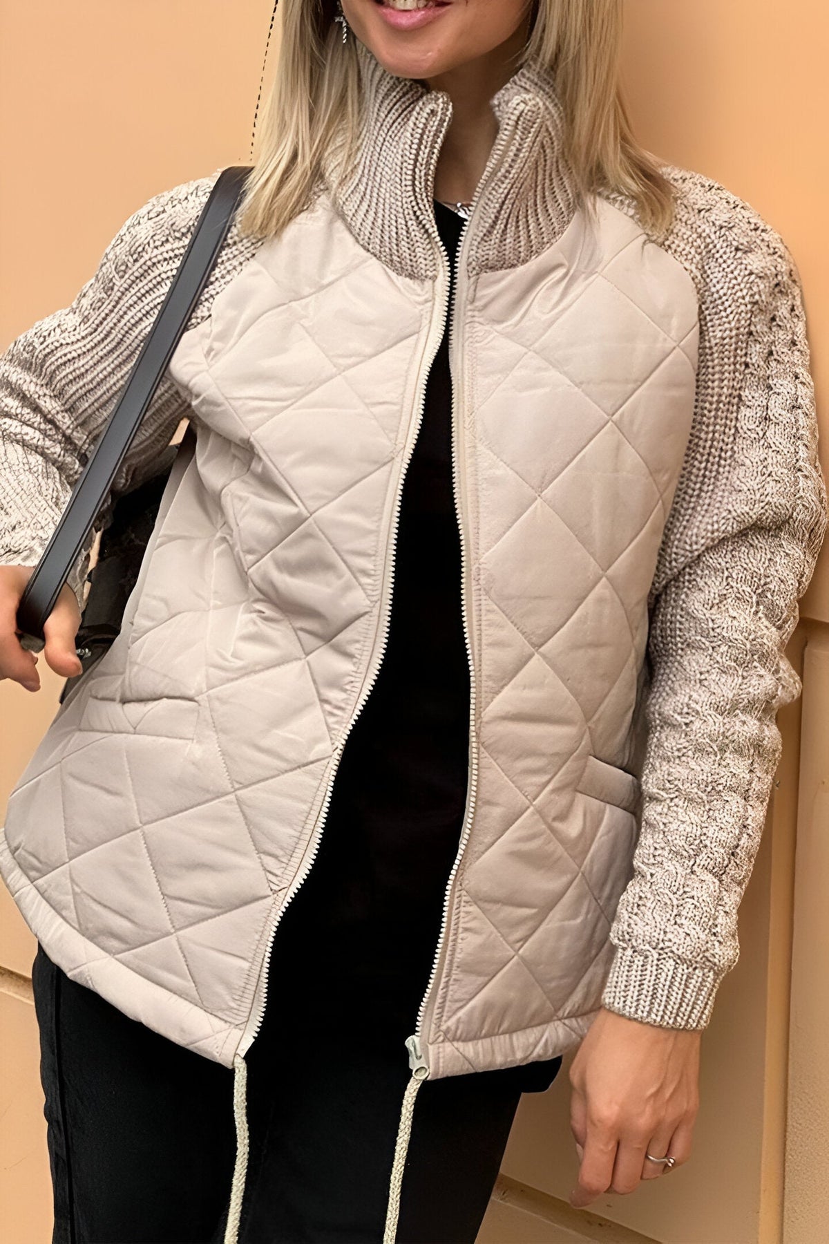 Leonarda - Knitted Patchwork Zip Jacket
