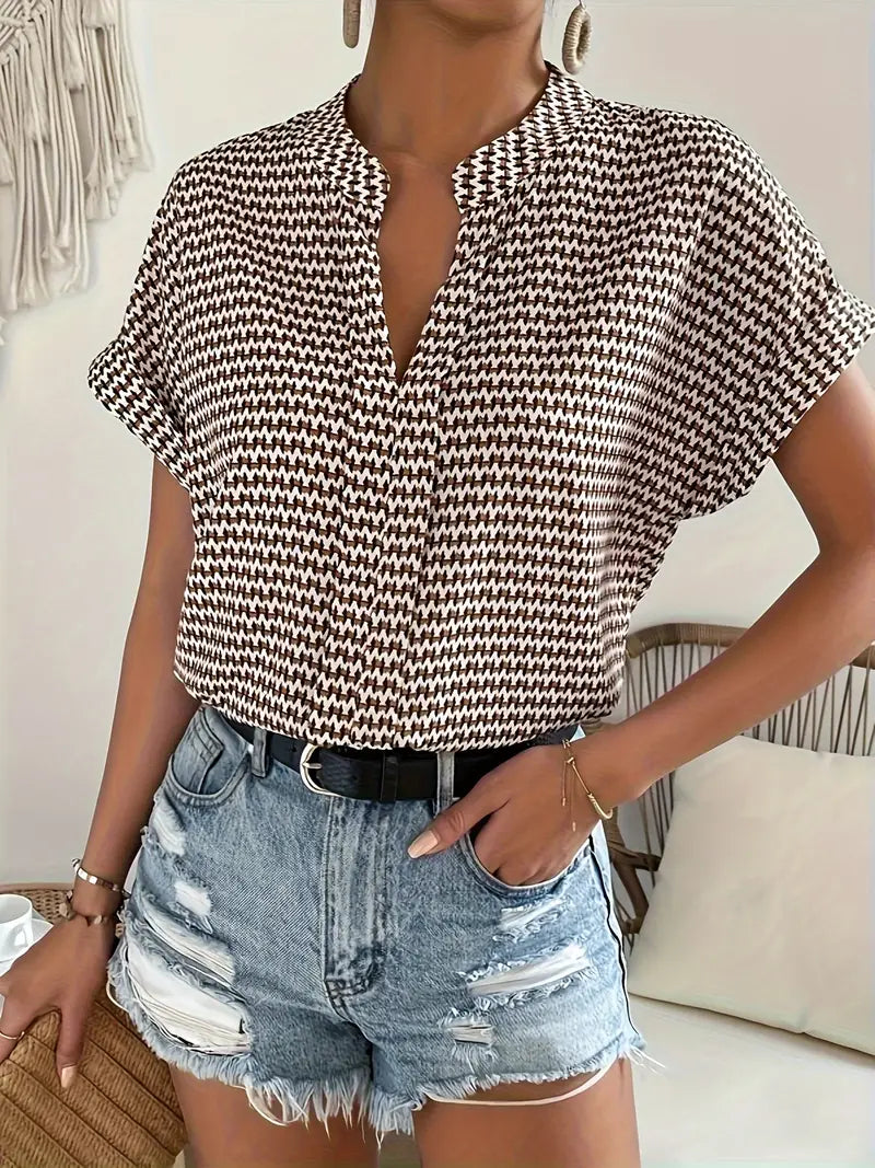 Leonore™ - Casual Short Sleeve Blouse
