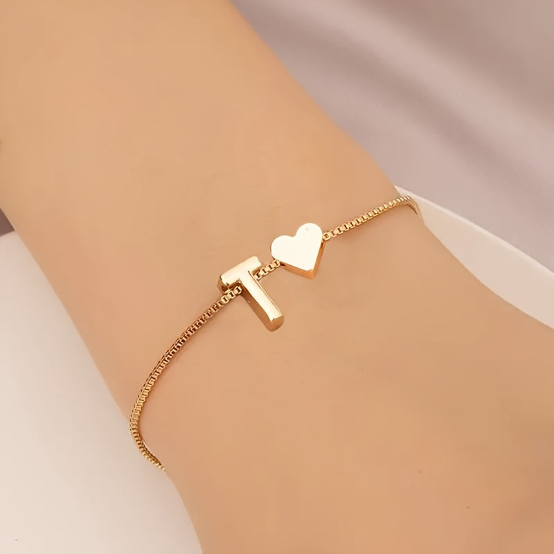 Letter Heart Bracelet