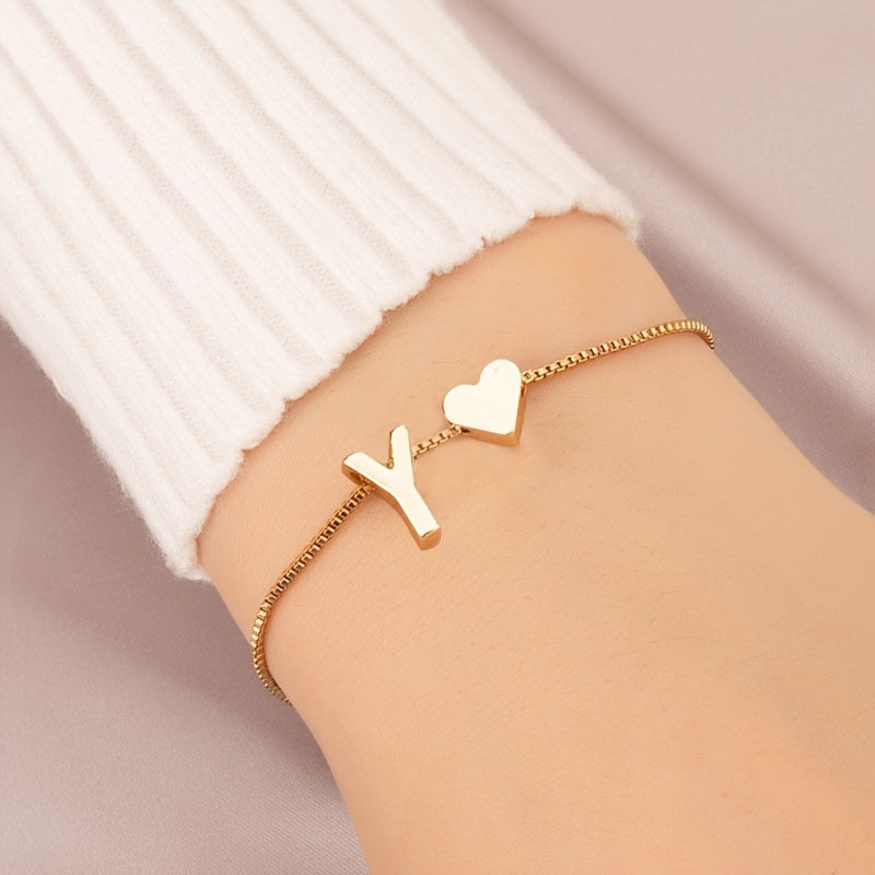Letter Heart Bracelet