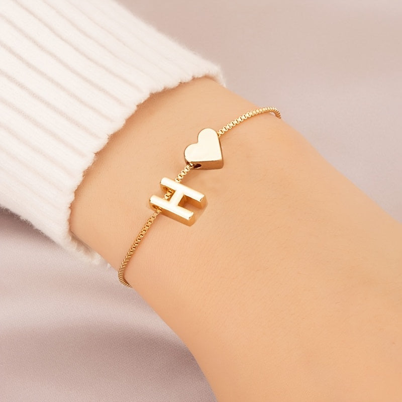 Letter Heart Bracelet