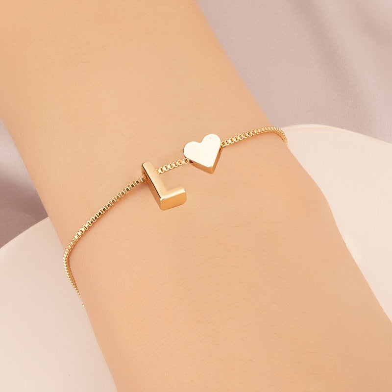 Letter Heart Bracelet
