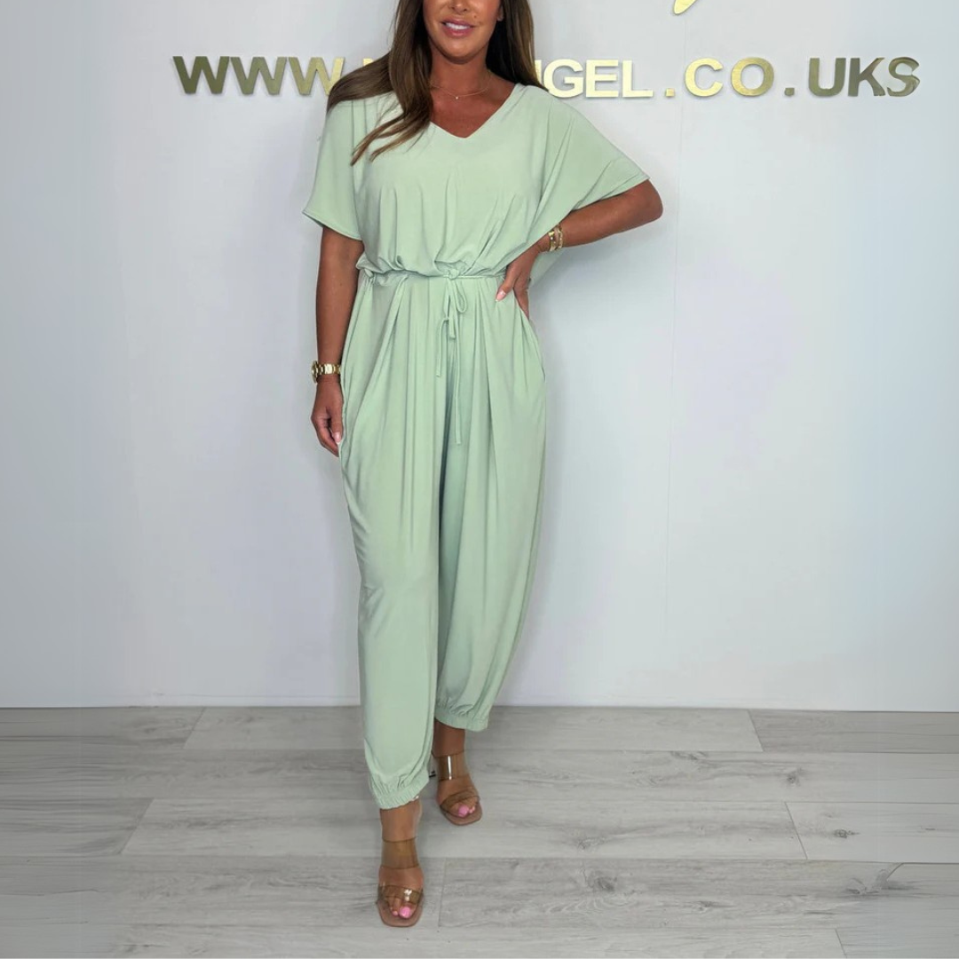Leysan – Cotton Jumpsuit with V-Neck