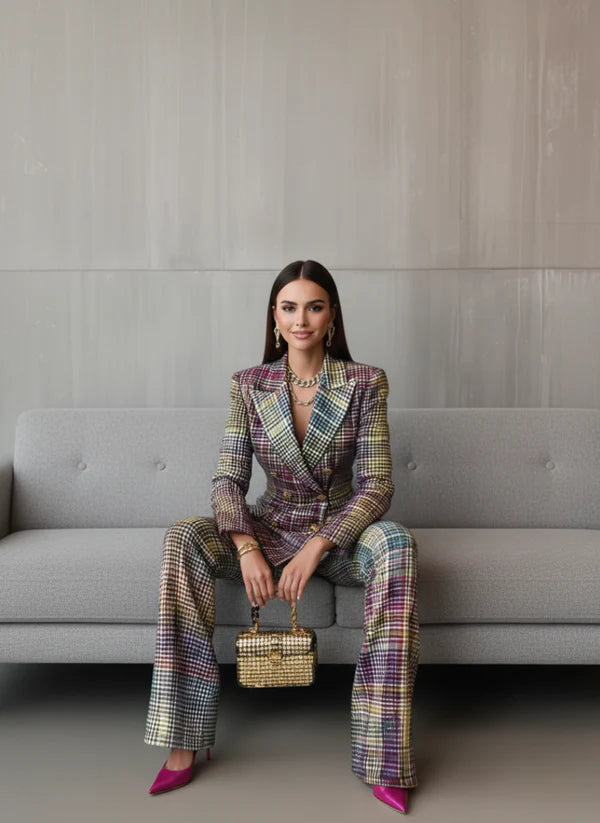 Lieneke – Two-Piece Set with Check Pattern