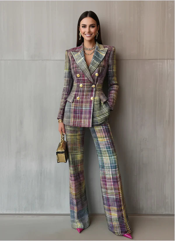 Lieneke – Two-Piece Set with Check Pattern