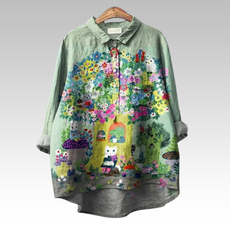 Liliana - Classic Blouses with Floral Pattern