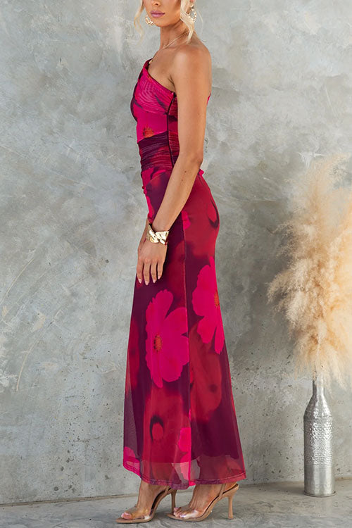 Lindsey – Elegant Long Dress with Floral Pattern