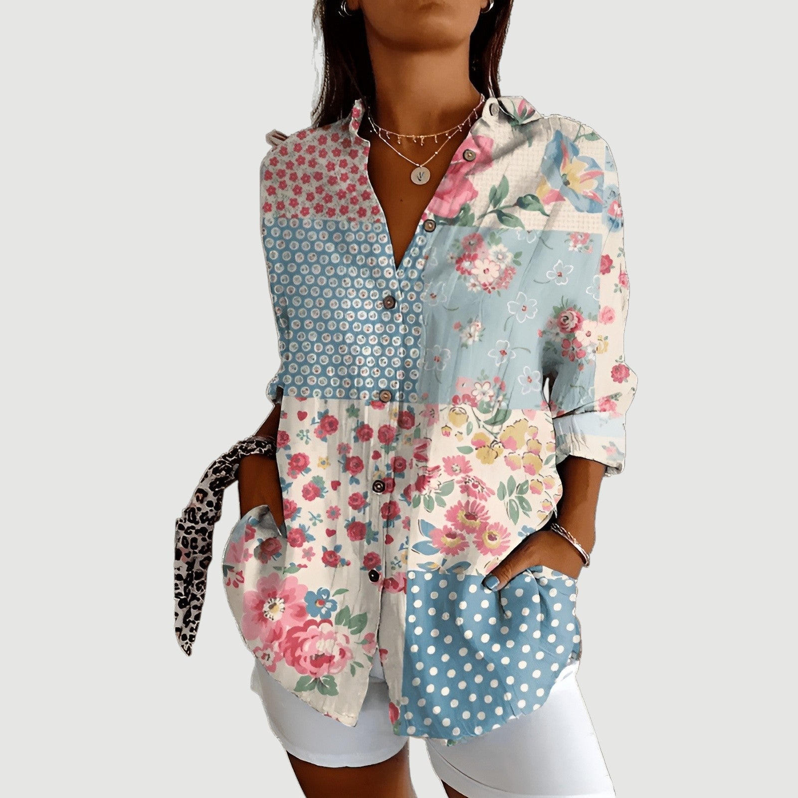 Liv - Blouse with Colorful Design
