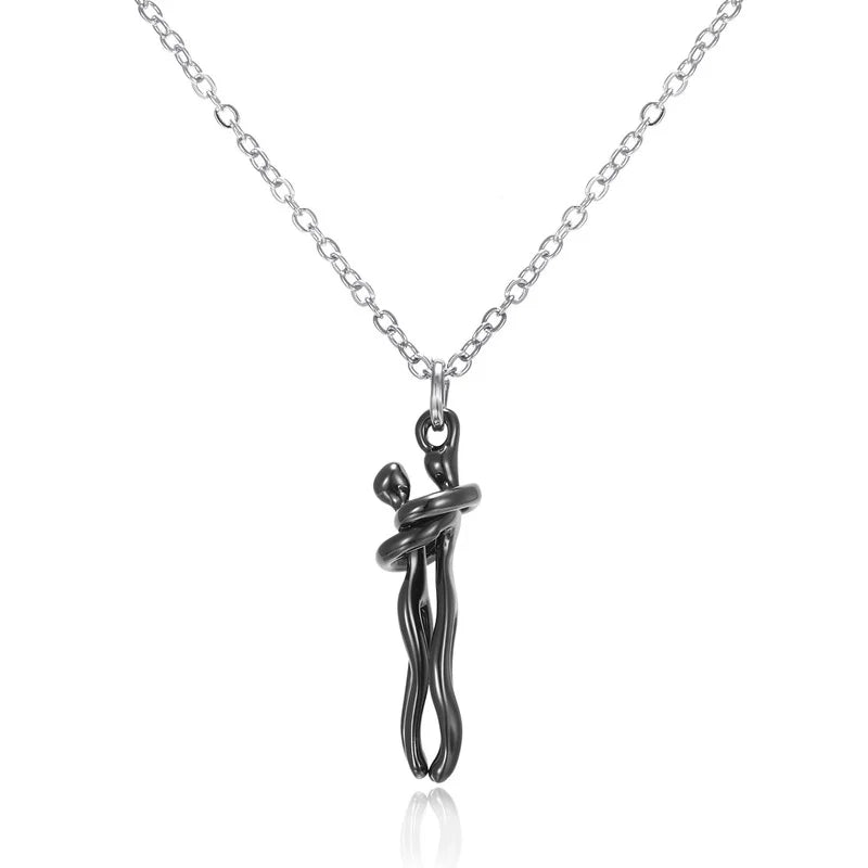 LoveNest – Embracing Couple Pendant Necklace