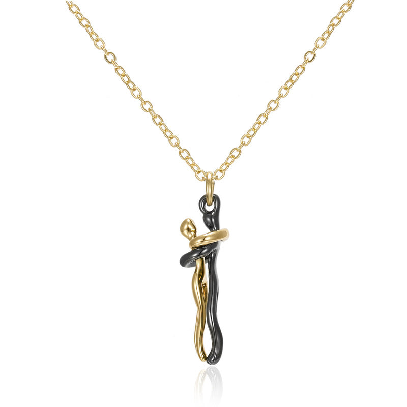 LoveNest – Embracing Couple Pendant Necklace