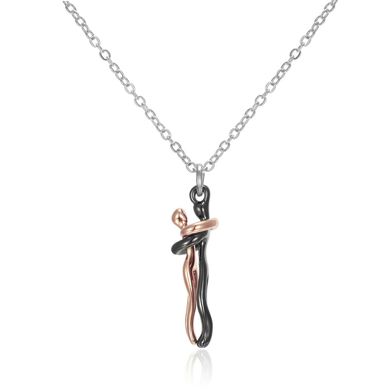 LoveNest – Embracing Couple Pendant Necklace