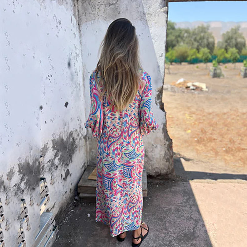 Lowri – Stylish Maxi Dress with V-Neck and Pockets