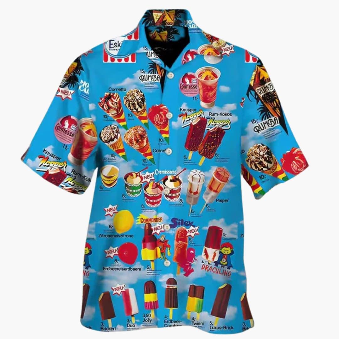 Lubomir – Elegant Summer Shirt with Ice Cream Prints