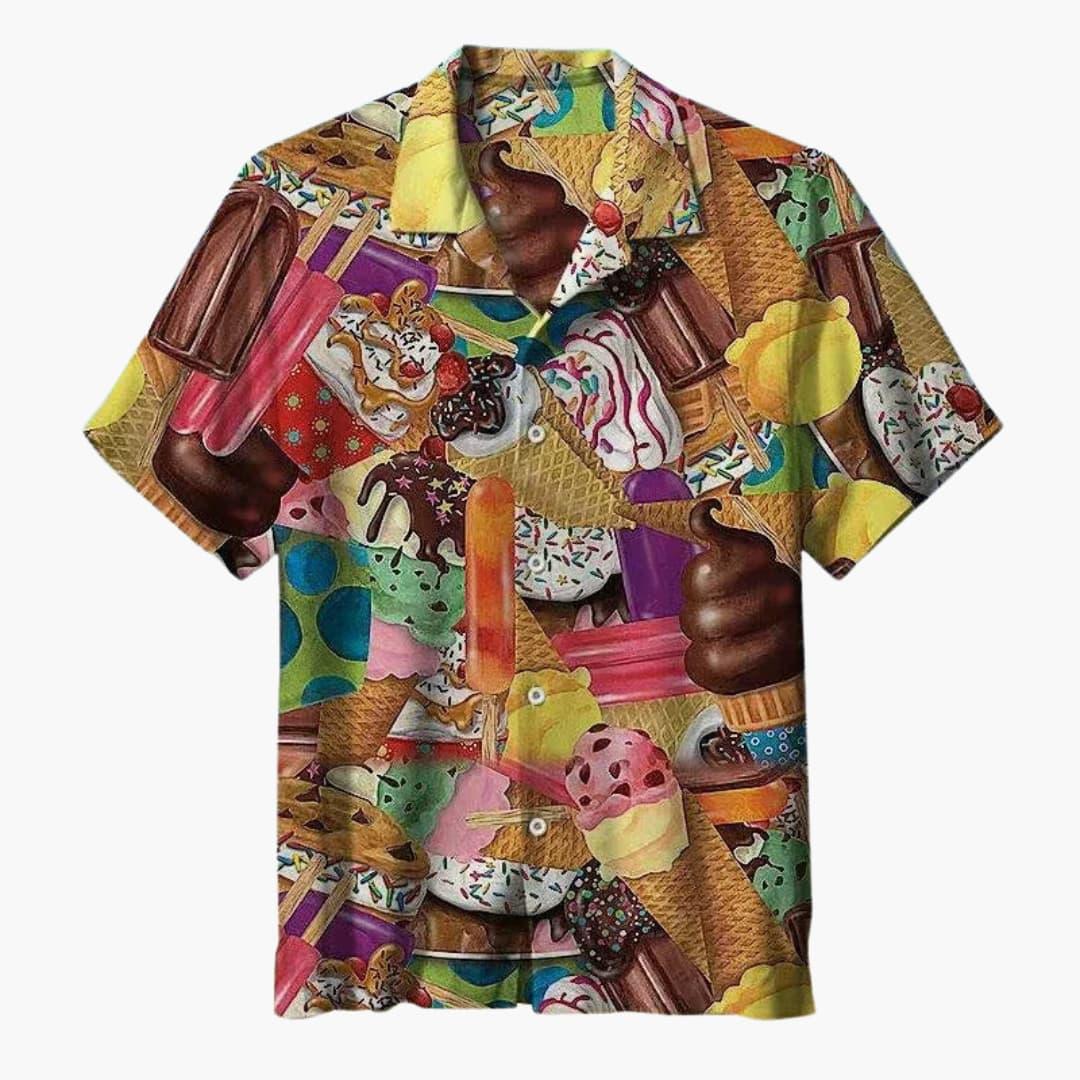 Lubomir – Elegant Summer Shirt with Ice Cream Prints