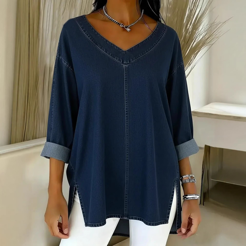 Ludivine – Timeless Denim Shirt with Flowing Fit